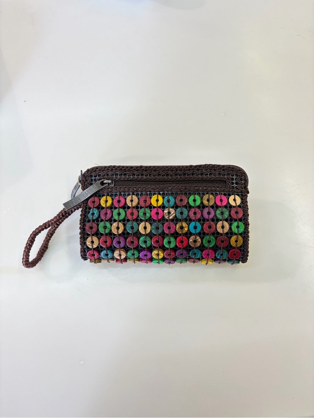 Puerto Rico Colorful Woven Beaded Wristlet Purse Boho Artisan